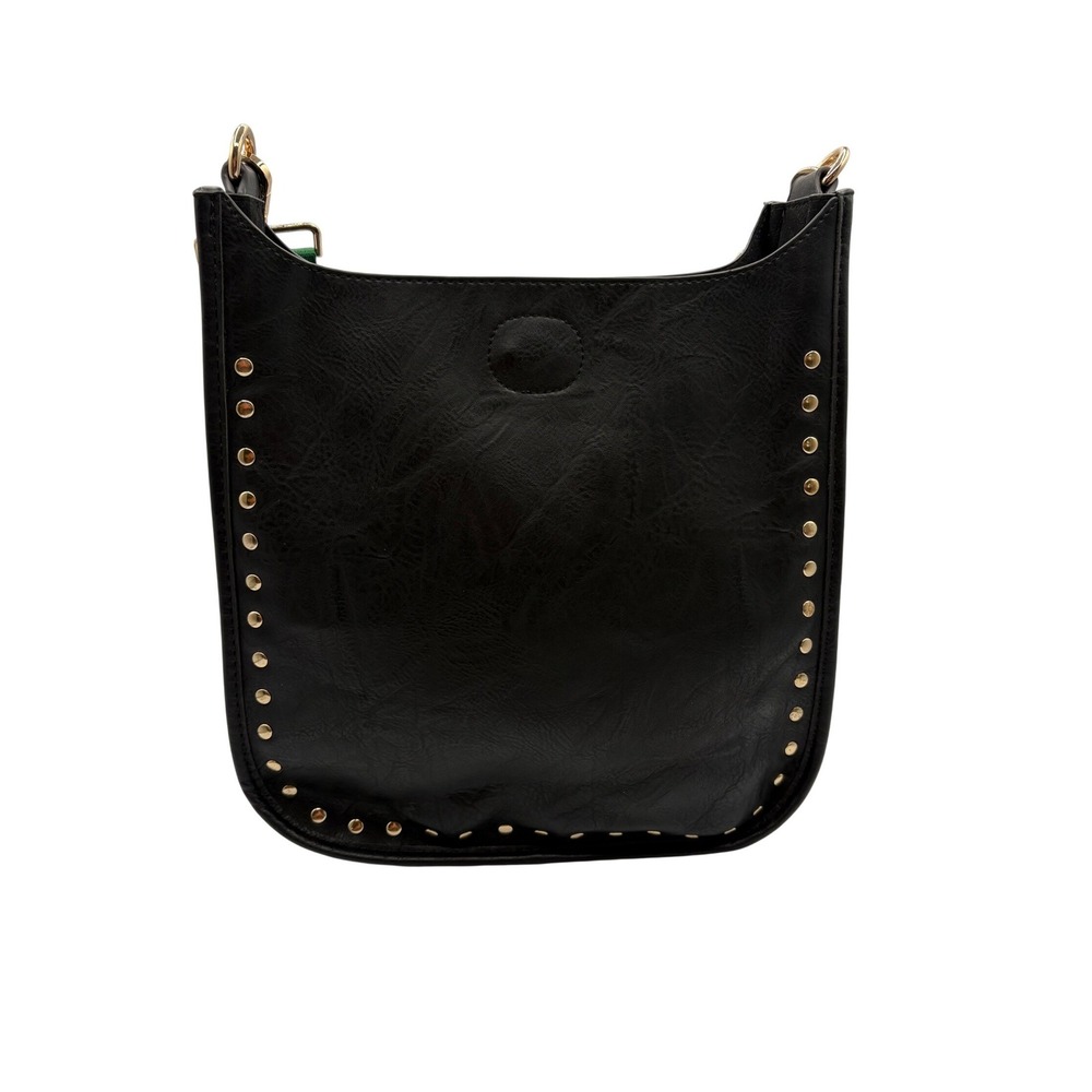 Ahdorned Messenger Bag Womens Medium Black Excellent Studded Crossbody Straps